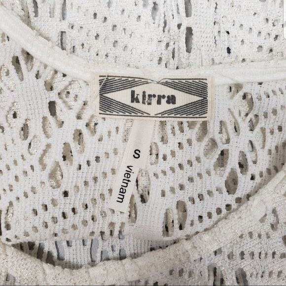 Kirra Cream & Gold Metallic Mesh Tank Top Small - Picture 6 of 7